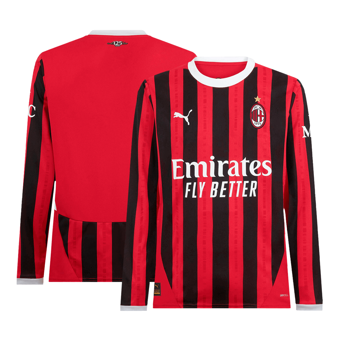 AC Milan Home Long Sleeve Soccer Jersey 2024_25 (3)