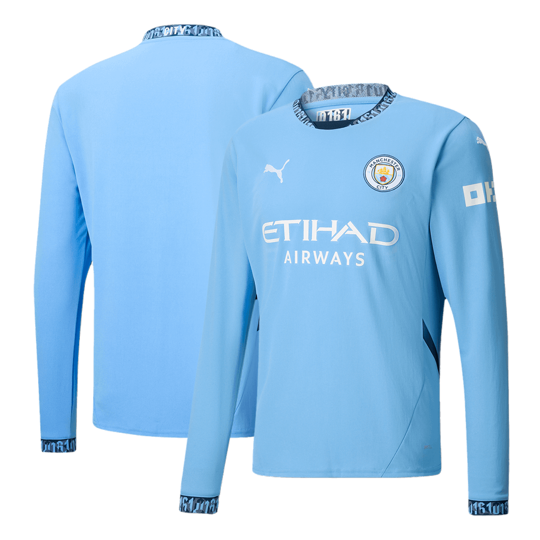 Manchester City Home Long Sleeve Soccer Jersey 2024_25 (1)