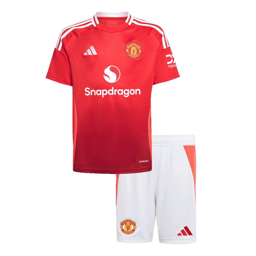 Manchester United Home Kids Soccer Jerseys Kit 2024_25 (1)