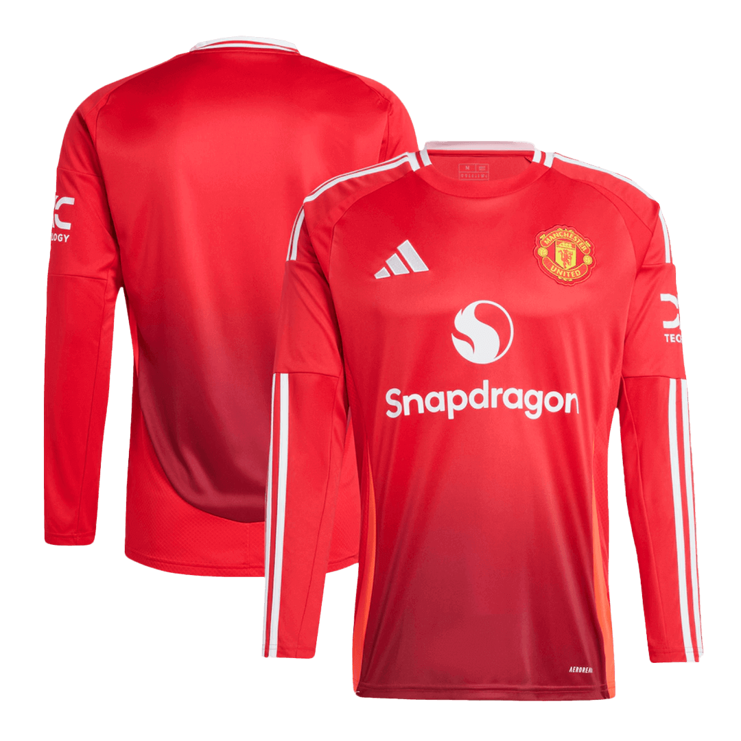 Manchester United Home Long Sleeve Soccer Jersey 2024_25 (1)