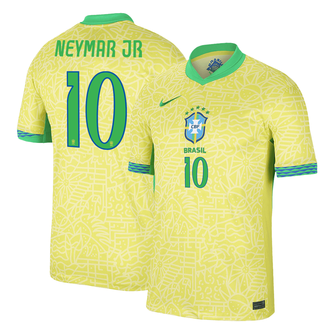 NEYMAR JR #10 Brazil Home Soccer Jersey 2024 (2)