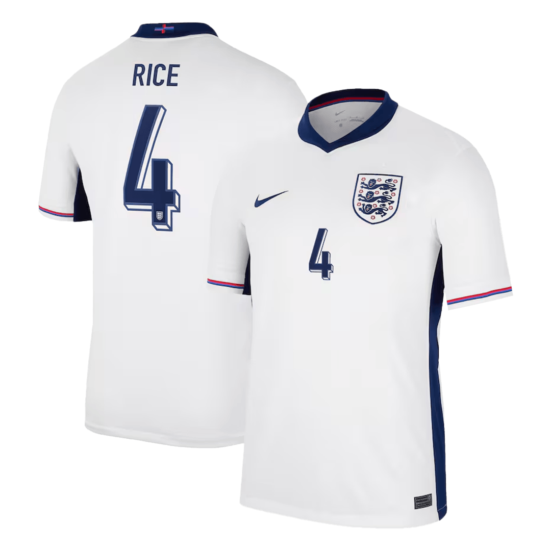 RICE #4 England Home Soccer Jersey EURO 2024 (1)