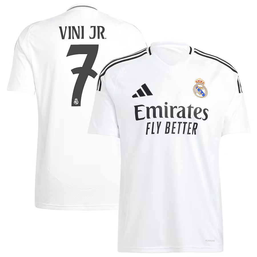 Vini Jr. 7 Real Madrid adidas Home Shirt 2024-25 (2)